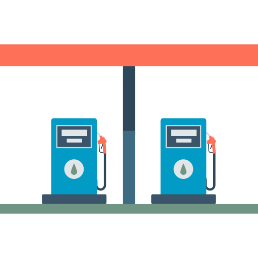 Gas station Dinosoft Flat icon