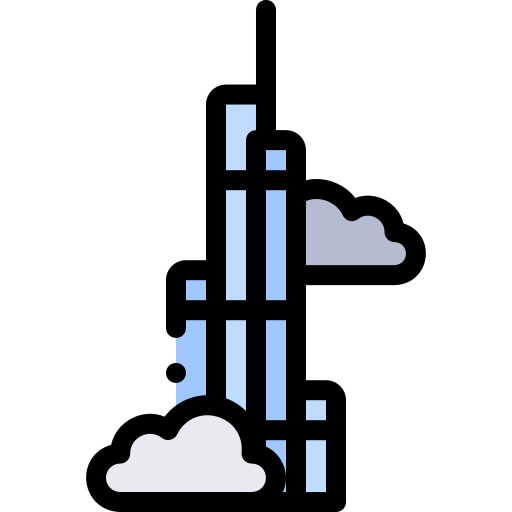 Burj khalifa Detailed Rounded Lineal color icon