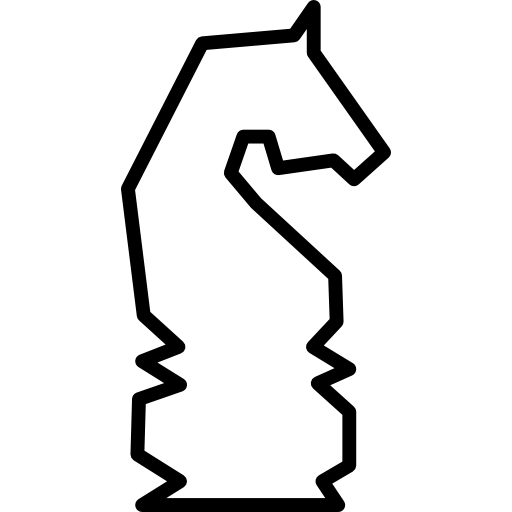 Cavalo preto em formato de peça de xadrez vista lateral - ícones de formas  grátis