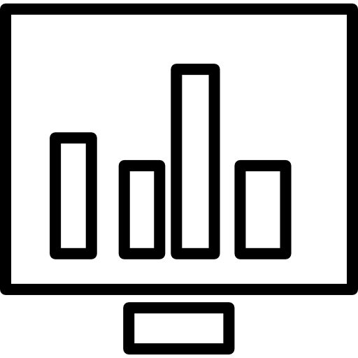 Computer monitor with bar graph - Free computer icons