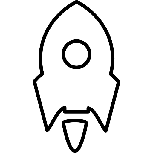 variante de fusée petite avec contour de cercle blanc Icône gratuit