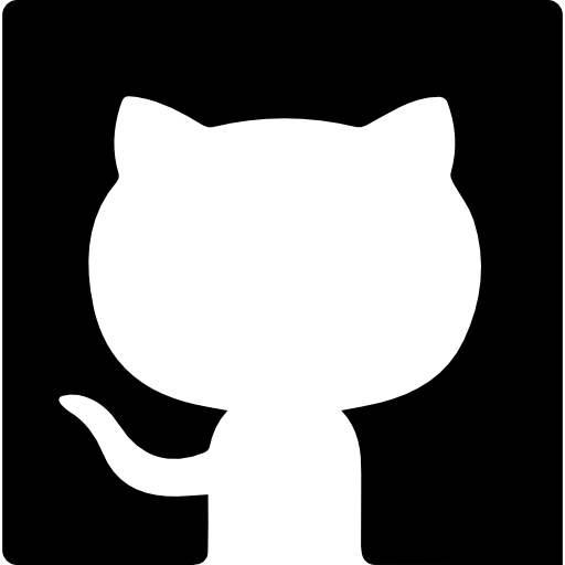 Github logo silhouette in a square free icon
