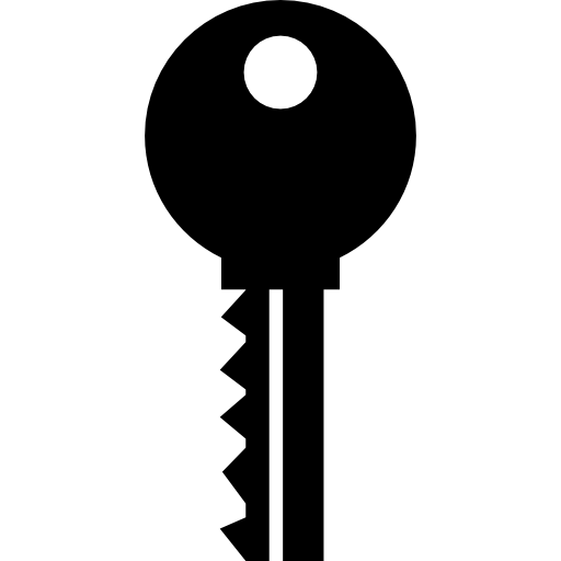 Key simple shape with circular top icon