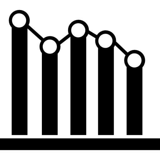 gráfico de barras decrecientes icono gratis