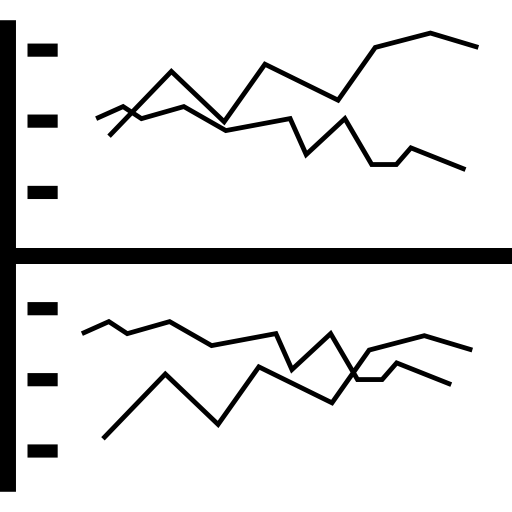 gráfico de flujo dual icono gratis