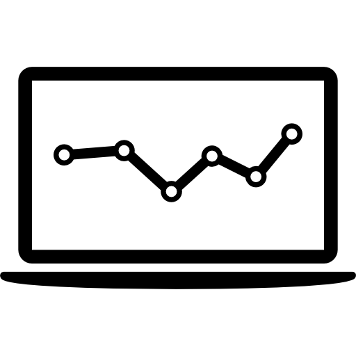 gráfico de acciones en el monitor de la computadora portátil icono gratis