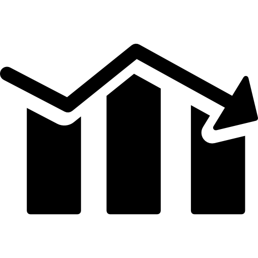 gráfico de barras de acciones decrecientes icono gratis