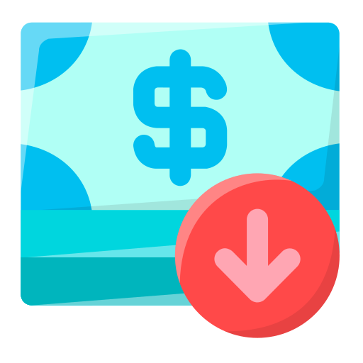 pérdida de dinero icono gratis