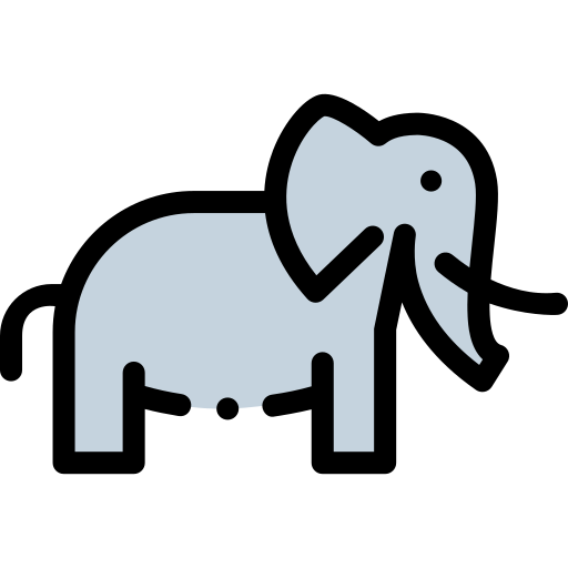 Icono De Elefante Detailed Rounded Lineal Color