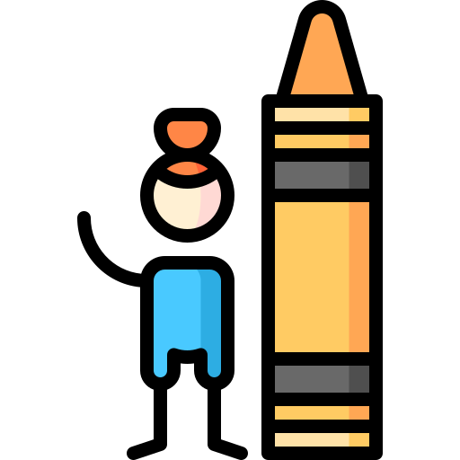 Crayon Puppet Characters Lineal Color icon