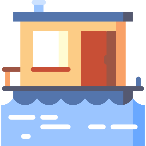 casa flotante icono gratis