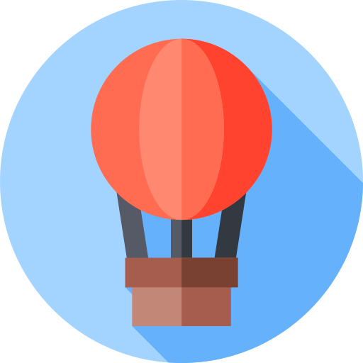 Hot air balloon Flat Circular Flat icon