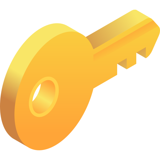 Door key Gradient Isometric Gradient icon