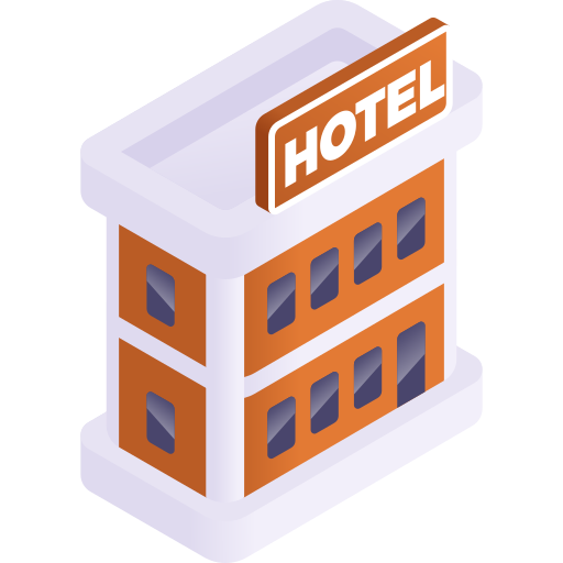 Hotel Gradient Isometric Gradient icon