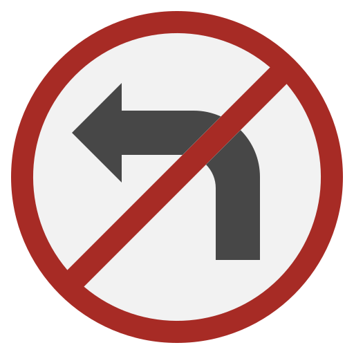 No turn left - Free transportation icons
