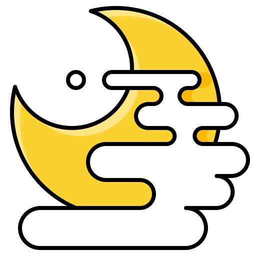 Moon Generic Outline Color icon