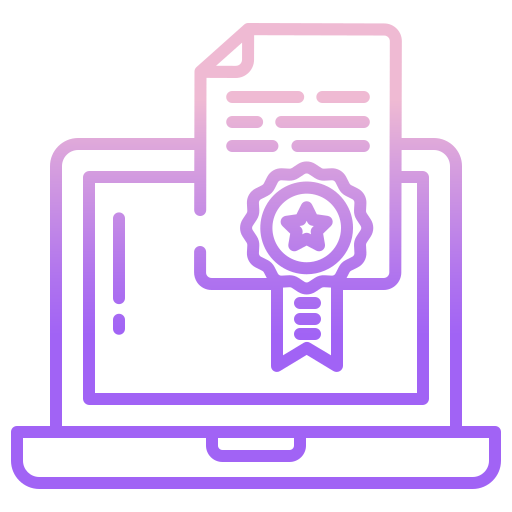 certificado en línea icono gratis