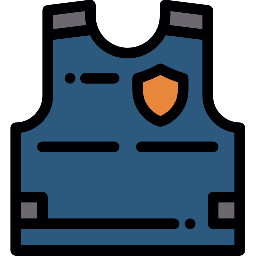 Armor vest icon cartoon police proof Royalty Free Vector