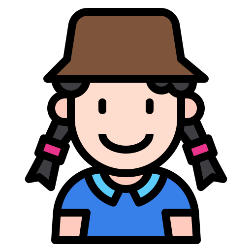 Girl Payungkead Lineal Color icon