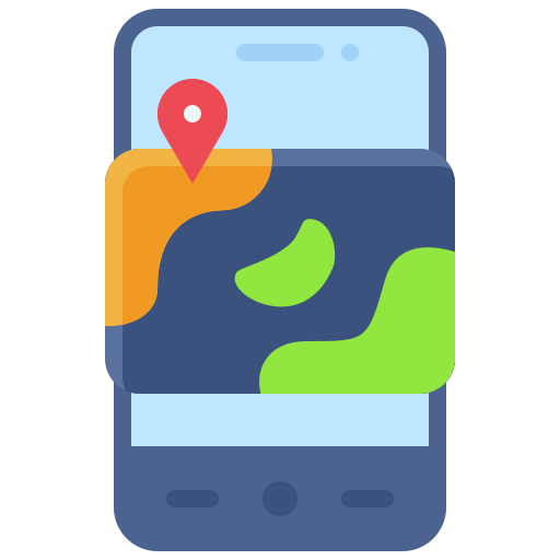 mapa móvil icono gratis