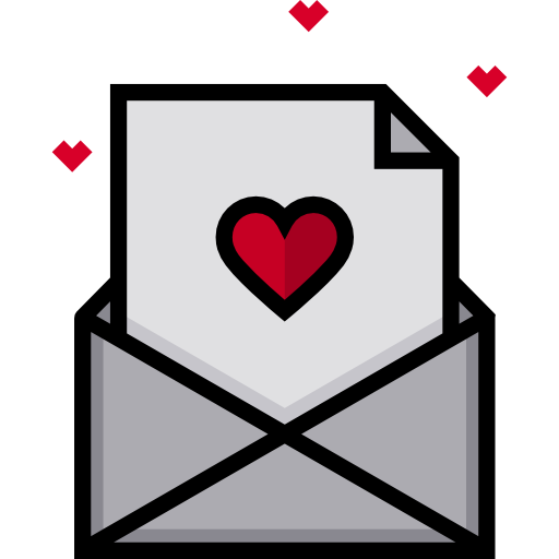 carta de amor icono gratis
