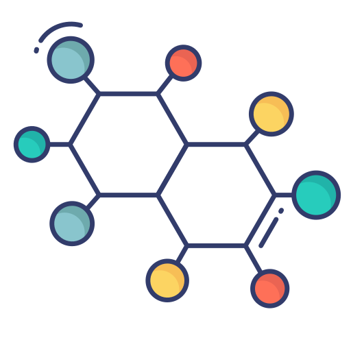 Molecule Dinosoft Lineal Color icon