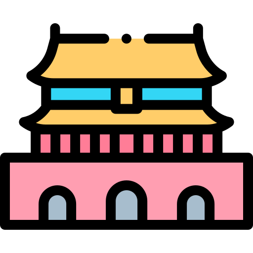 Forbidden City Detailed Rounded Lineal Color Icon