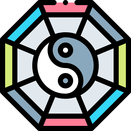 Eight trigrams Detailed Rounded Lineal color icon