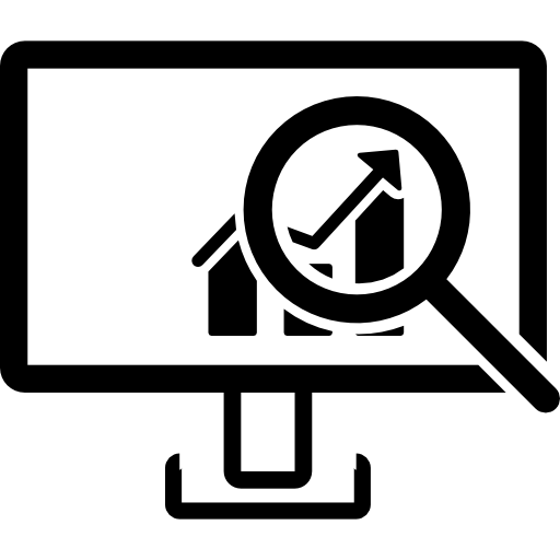 Data analysis interface symbol of a monitor with a bars graphic with a ...