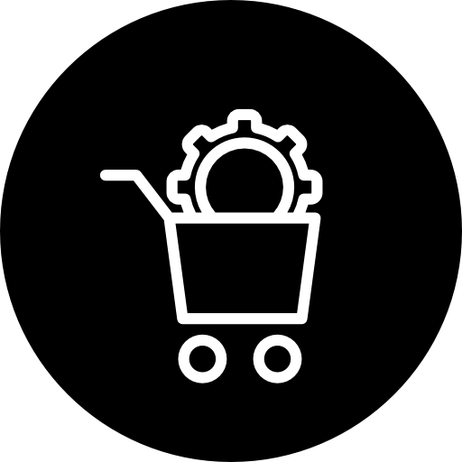 símbolo de interfaz de esquema de configuración de cesta de compras en un círculo icono gratis