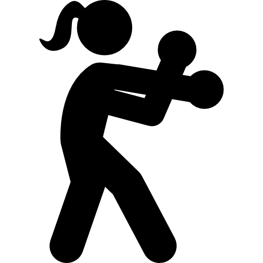 Female boxing silhouette of a young woman free icon