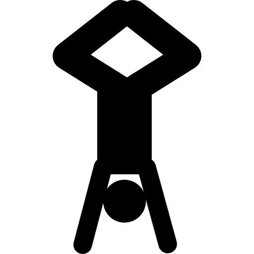 Acrobat posture silhouette with head down and legs up - Free sports icons