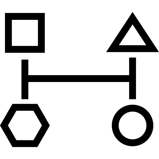 esquema de contornos de cuatro formas geométricas. icono gratis