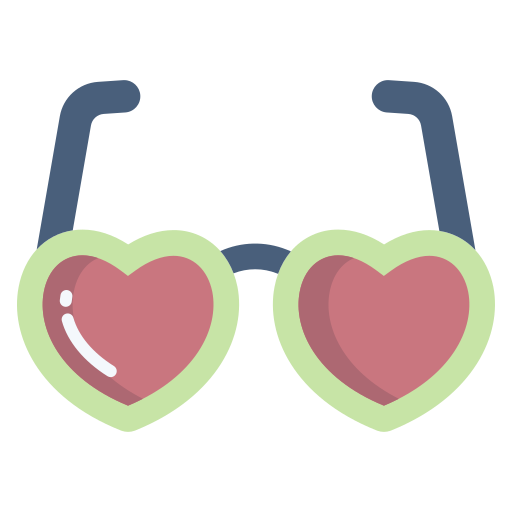 gafas de corazón icono gratis