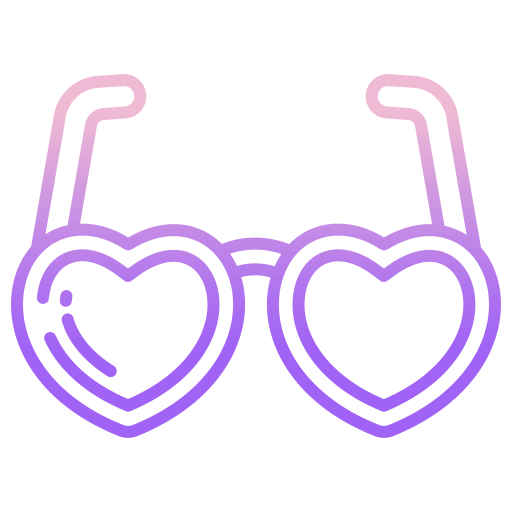 gafas de corazón icono gratis