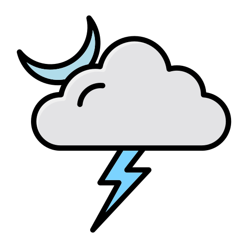 burza z piorunami Generic Outline Color ikona