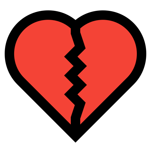 Broken heart Generic Outline Color icon