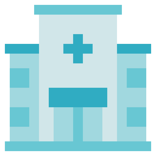 Hospital building Generic Blue icon