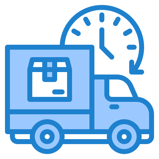 Delivery truck srip Blue icon