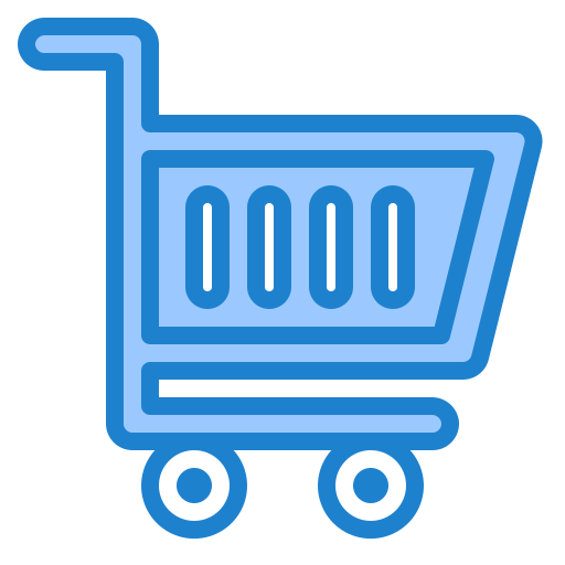 Shopping cart srip Blue icon