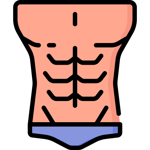 Sixpack abs Icon - Download in Colored Outline Style