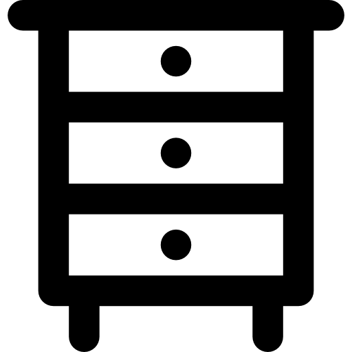 Chest of drawers Basic Black Outline icon