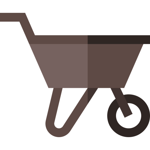 Wheelbarrow Basic Straight Flat icon