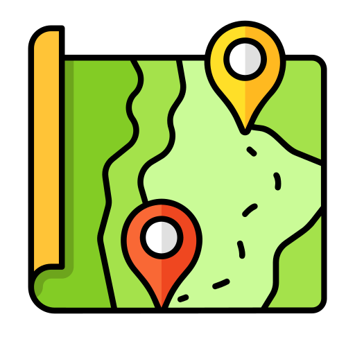 mapa de viaje icono gratis