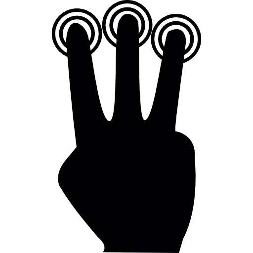 mano de tres dedos icono gratis