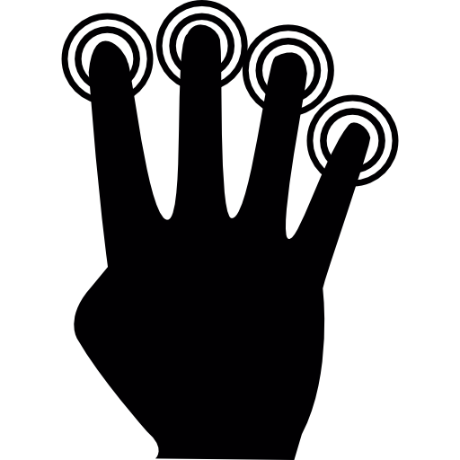 toque con cuatro dedos icono gratis