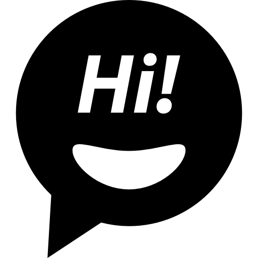 Hi face speech bubble free icon
