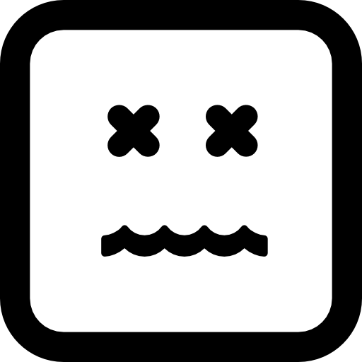 Rosto quadrado do emoticon anulado - ícones de interface grátis