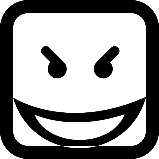böses lächeln quadratisches emoticon gesicht kostenlos Icon