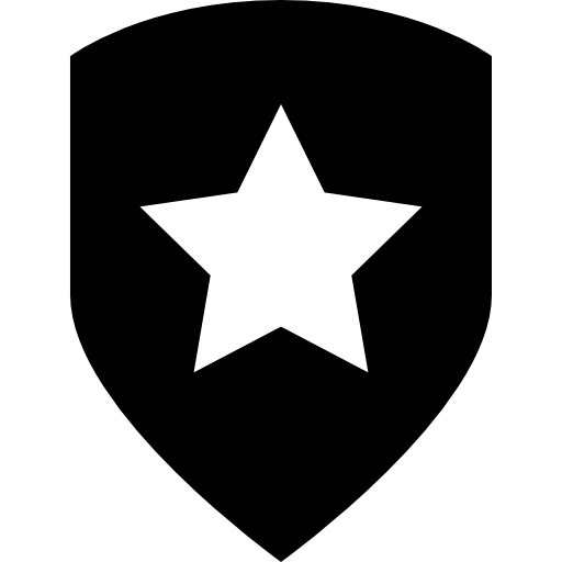 símbolo de estrella de seguridad icono gratis